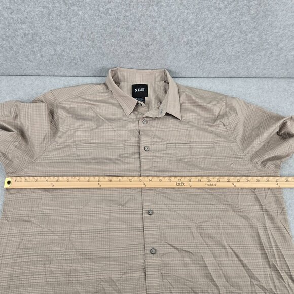 5.11 Tactical Shirt Mens 2XL XXL Beige Tan Ellis Snap Button Lightweight Pockets - Picture 7 of 14